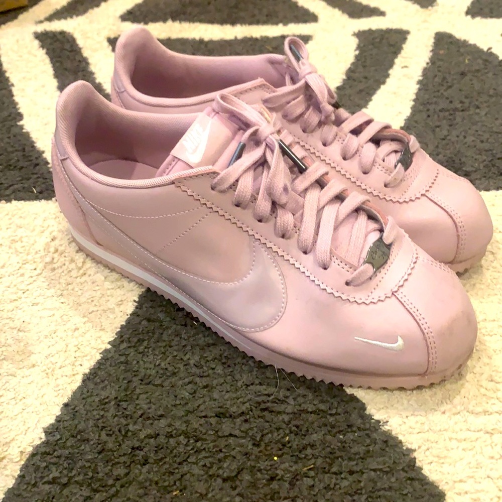 Baby pink Nike Cortez
